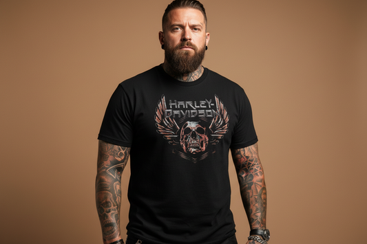 Harley Davidson motorcykel  tshirt    Svart Xxl  unisex