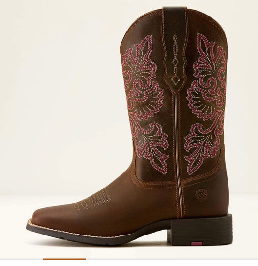 Ariat WMS Round up wide square toe  stretchfit Western dam boots