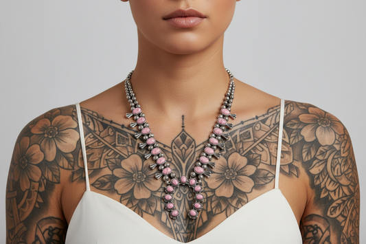 Texas jewelry rosa hästsko halsband