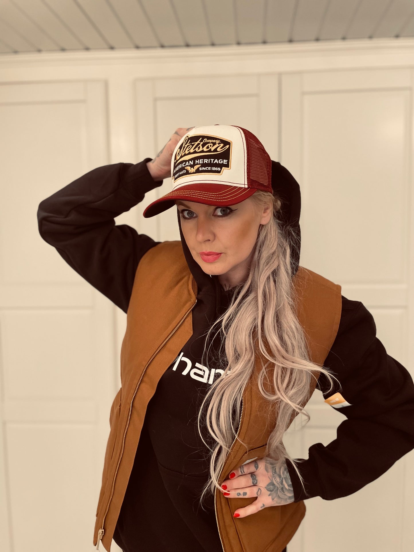 carhartt fodrad väst brown duck