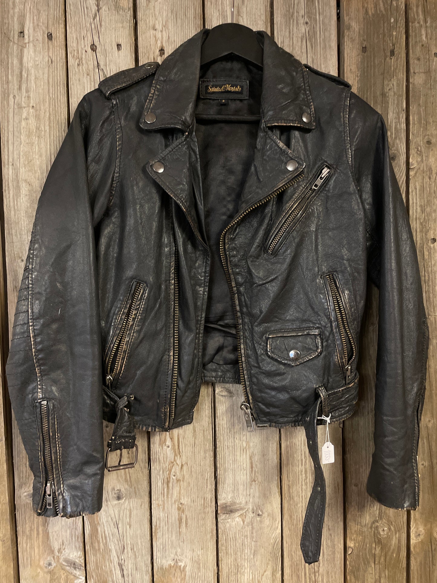 Rebellclothes bikerjacka vintage läder strlk small