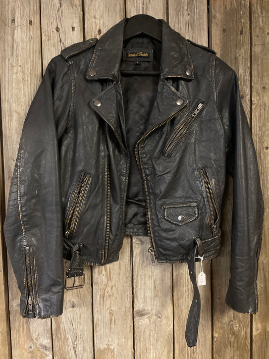 Rebellclothes bikerjacka vintage läder strlk small