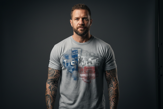 Harley Davidson motorcykel  tshirt   Grå  L   unisex