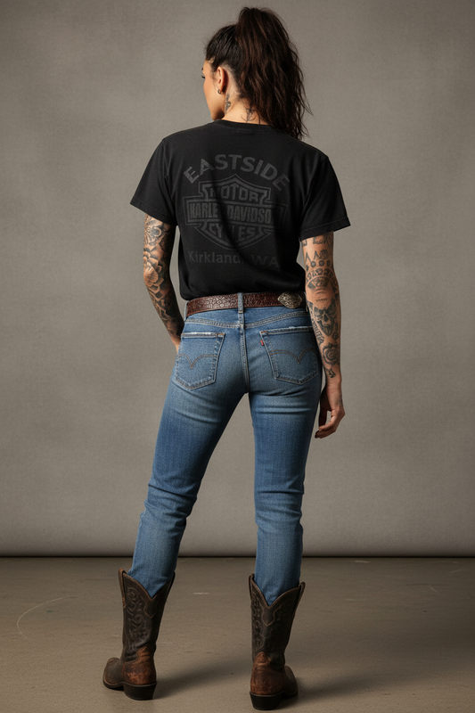 Harley Davidson motorcykel tshirt svart small /medium unisex