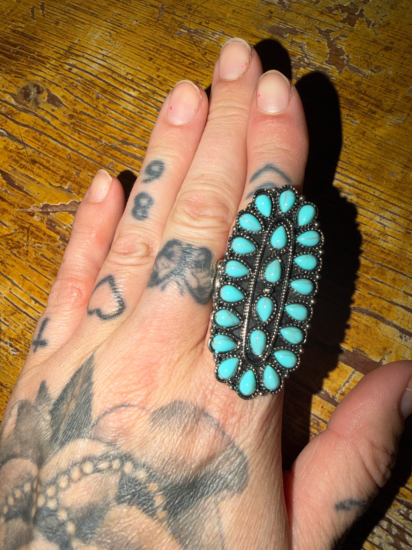 Texas jewelry turkos  stor ring stretch