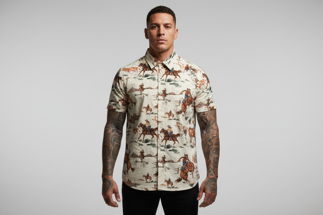 rebell hawaii skjorta westerncowboy unisex