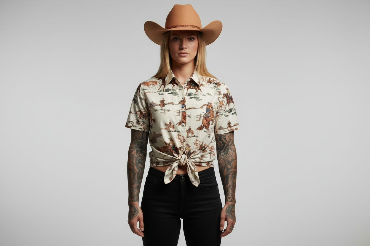 rebell hawaii skjorta westerncowboy unisex