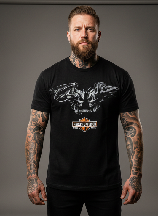 Harley Davidson motorcykel tshirt svart L unisex