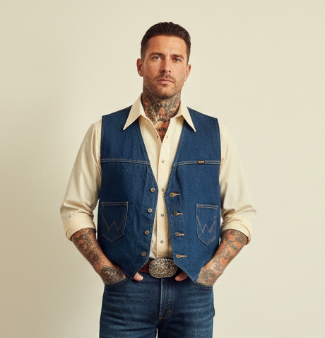 Wrangler cowboy wrangler western jeans väst cowboy cut väst