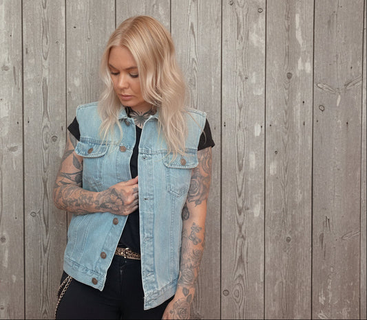 Rebell Jeansväst urban ljus jeansväst unisex