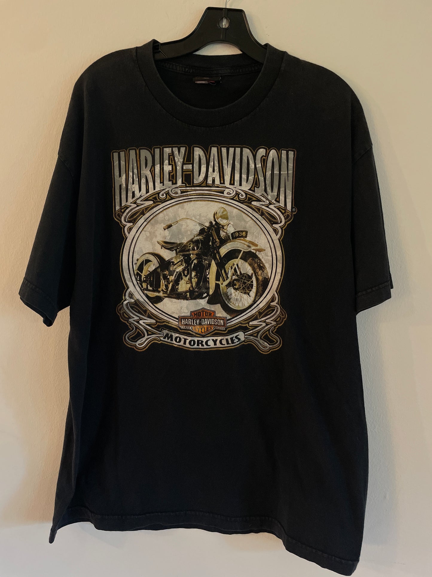 Harley Davidson motorcykel  tshirt    Svart  xl unisex