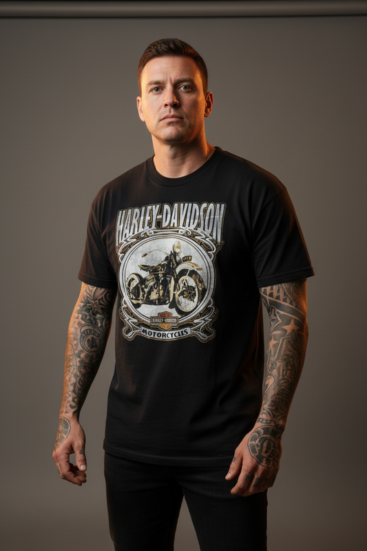 Harley Davidson motorcykel tshirt Svart xl unisex
