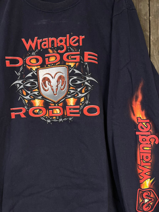Rebellclothes –  wrangler dodge långärmad Cowboy Vintage Bullrider rodeo T-shirts från USA