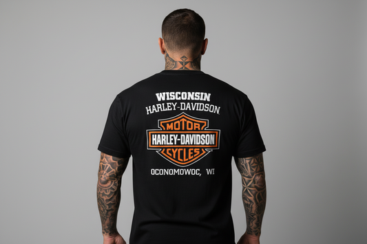 Harley Davidson motorcykel  tshirt    Svart  xl unisex