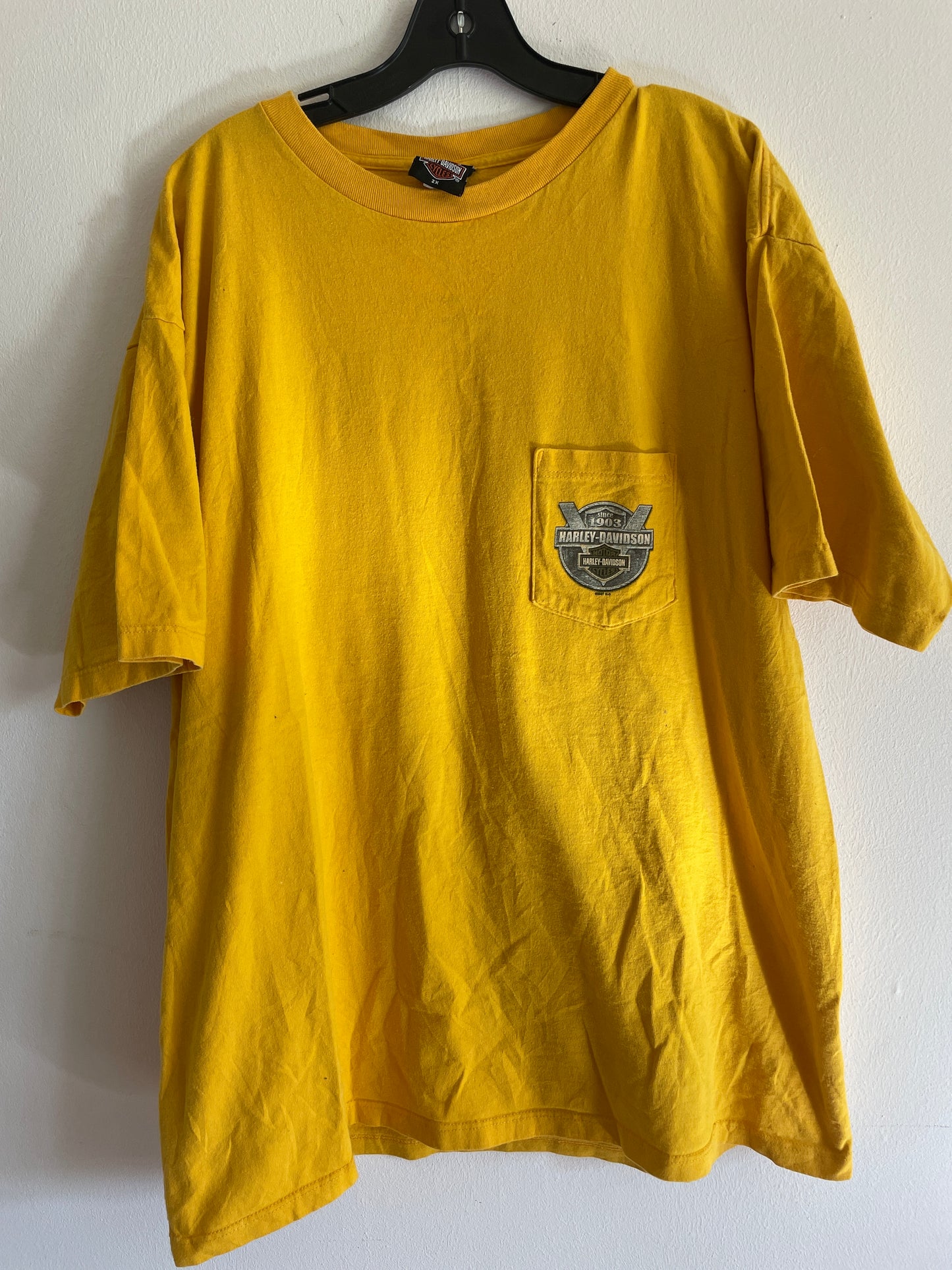 Harley Davidson motorcykel  tshirt gul unisex XXL