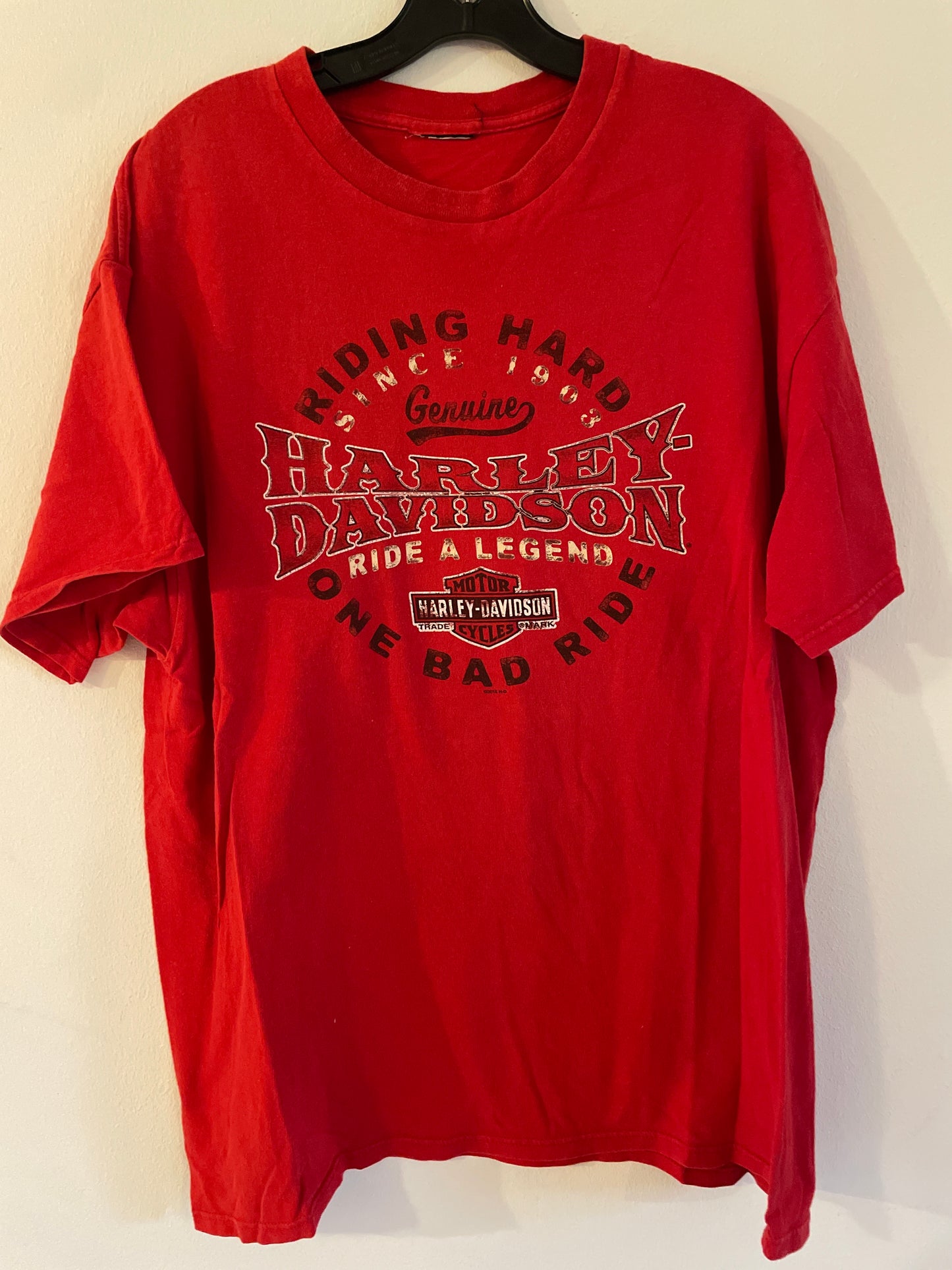 Harley Davidson motorcykel  tshirt   Röd xl  unisex