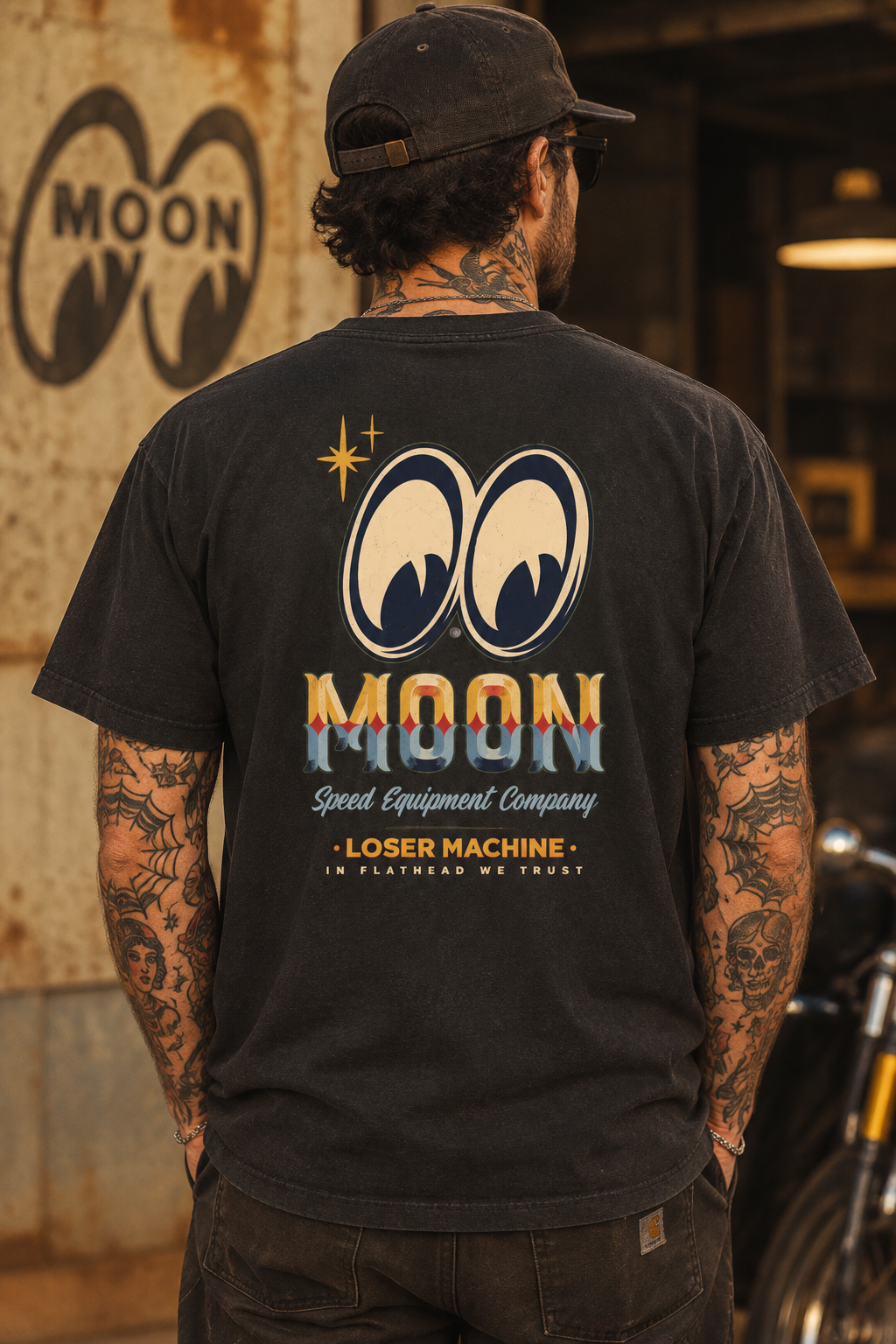 Loser Machine mooneyes Loser Machine Sign Board t-shirt black