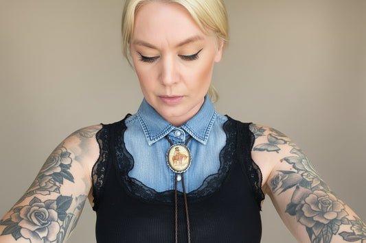 Texas jewelry rodeo bolo tie