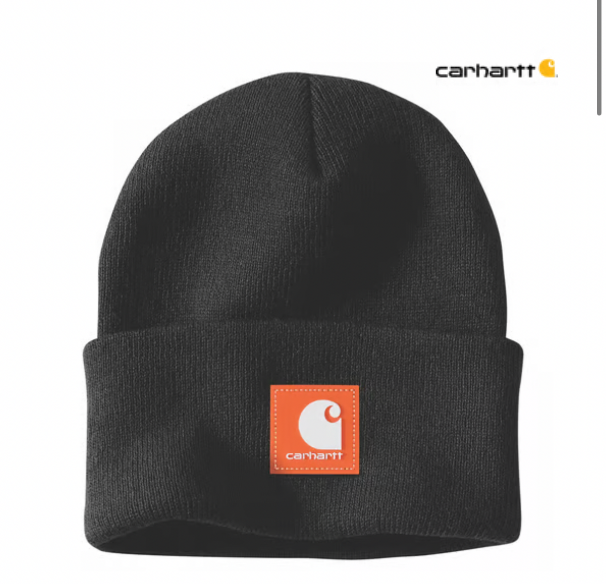 carhartt mössa one size new black rubber patch