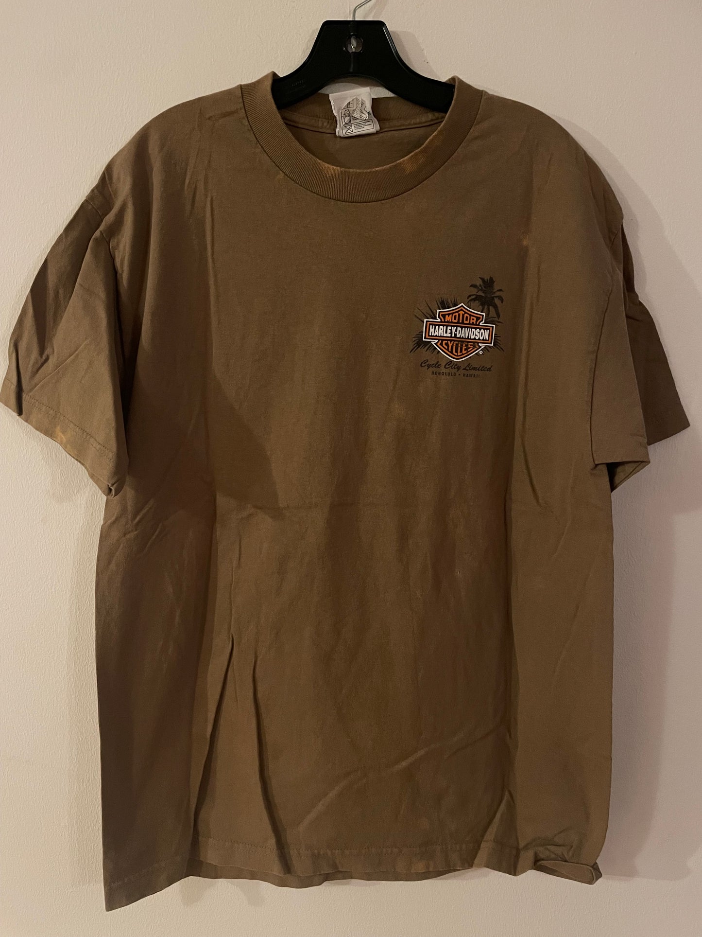 Harley Davidson motorcykel  tshirt   Brun  L   unisex