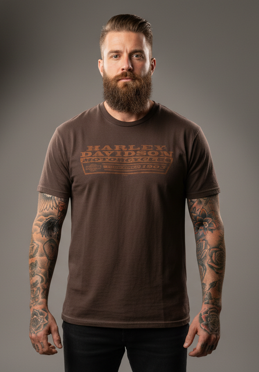 Harley Davidson motorcykel tshirt Brun xl unisex