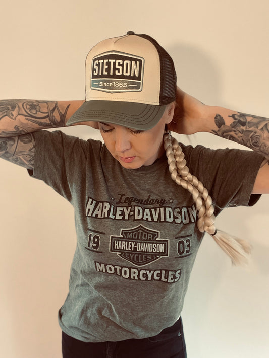 Harley davidsson tshirt grå unisex