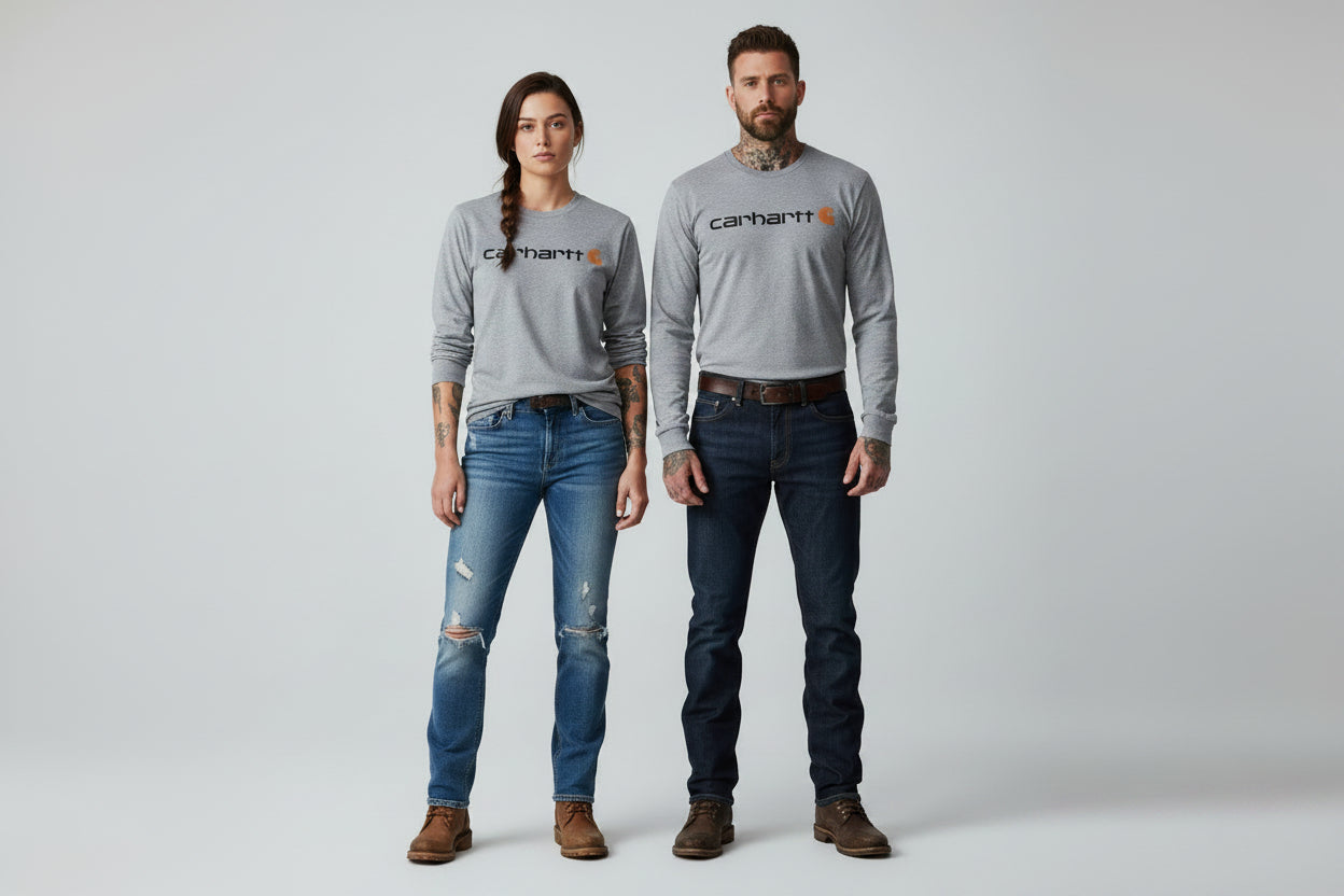 carhartt långärmad grå klassisk unisex