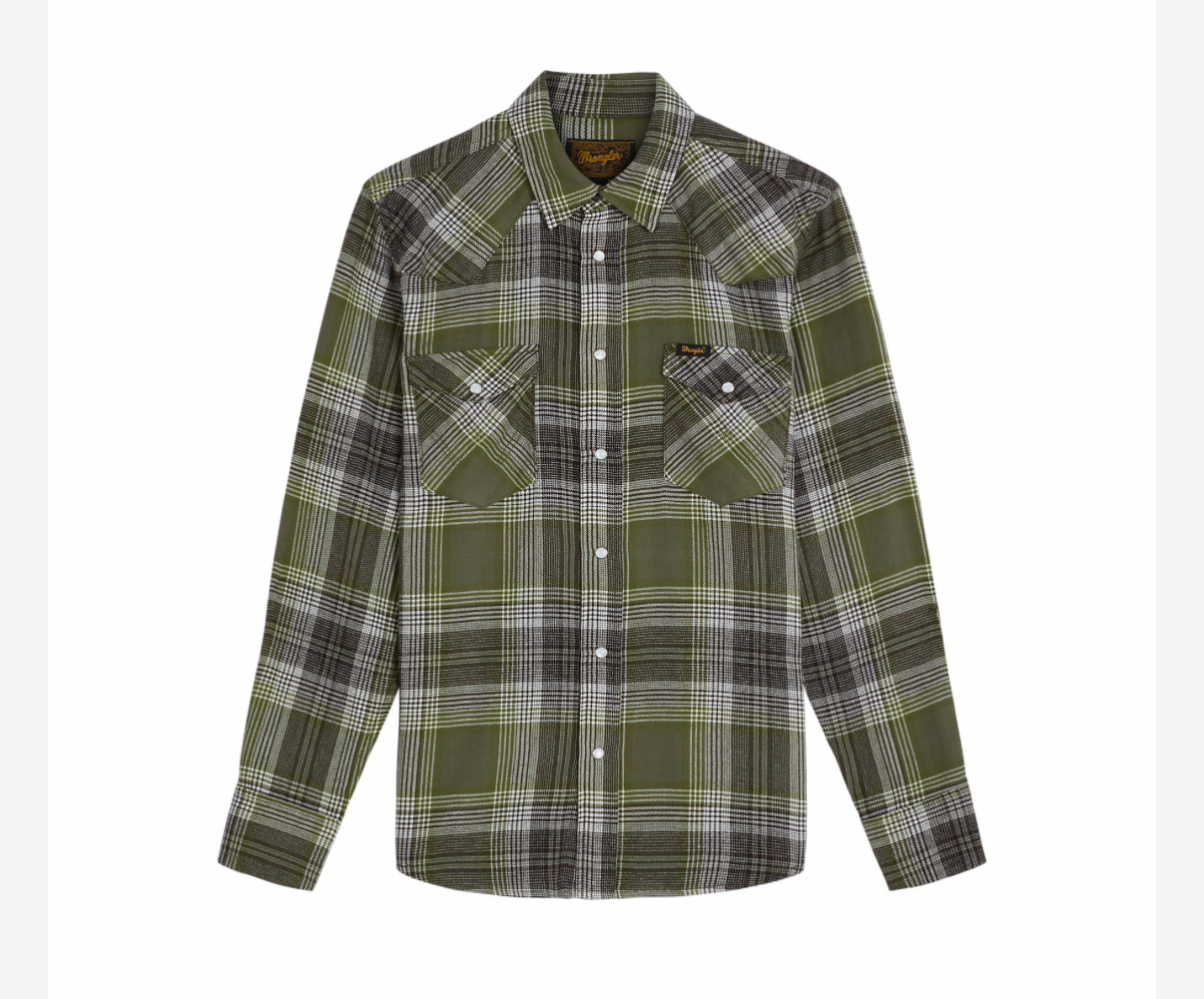 Wrangler skjorta flanell western shirt pesto
