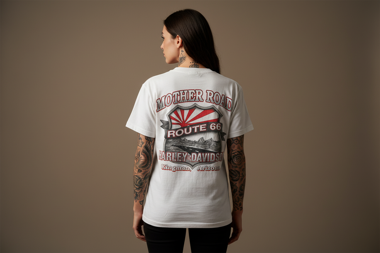 Harley Davidson motorcykel  tshirt vit medium unisex