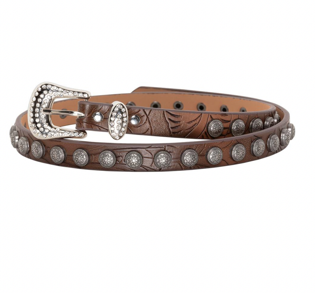 Stars and stripes hattband läder brun