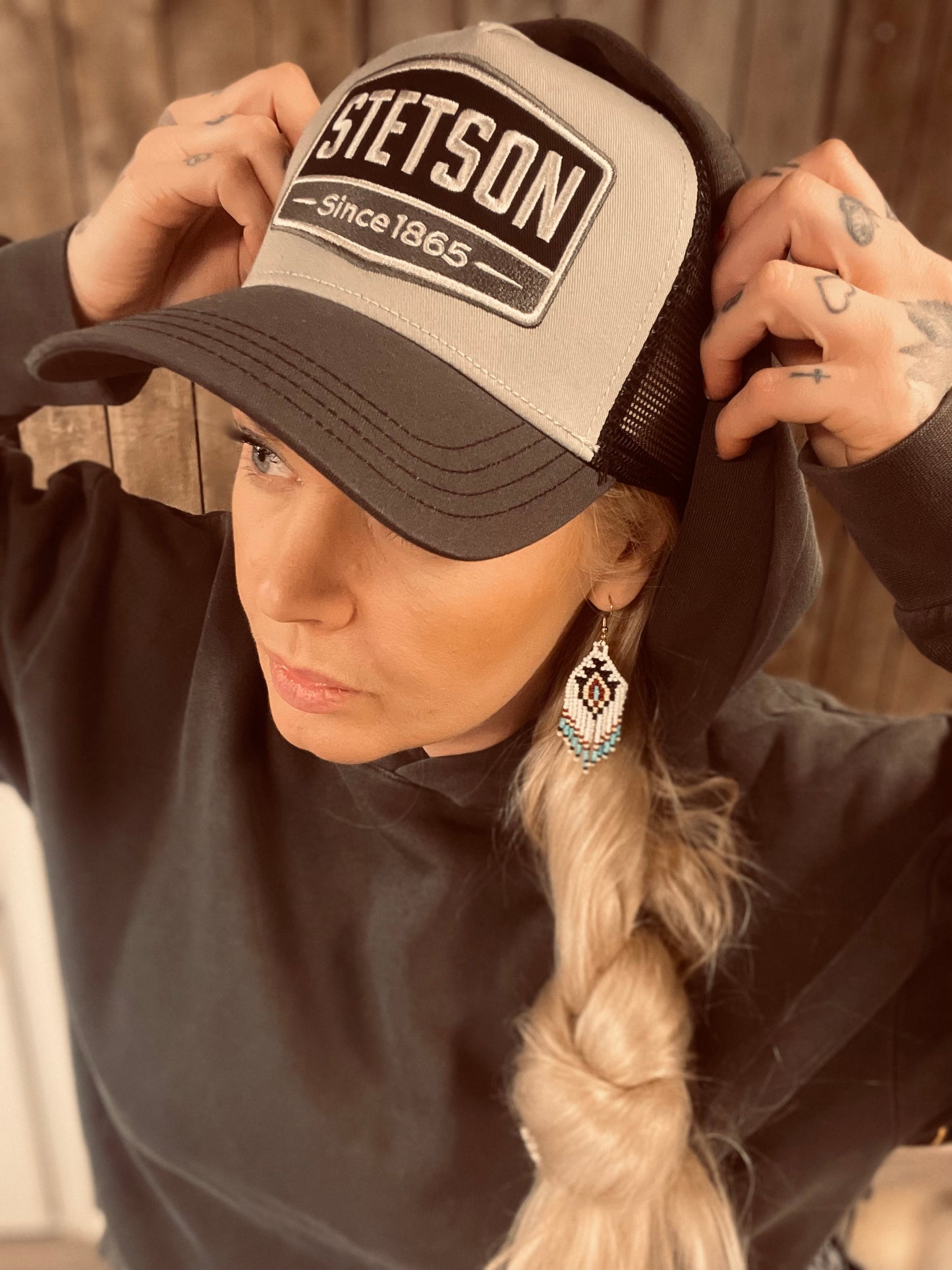 Stetson Trucker Keps grå svart