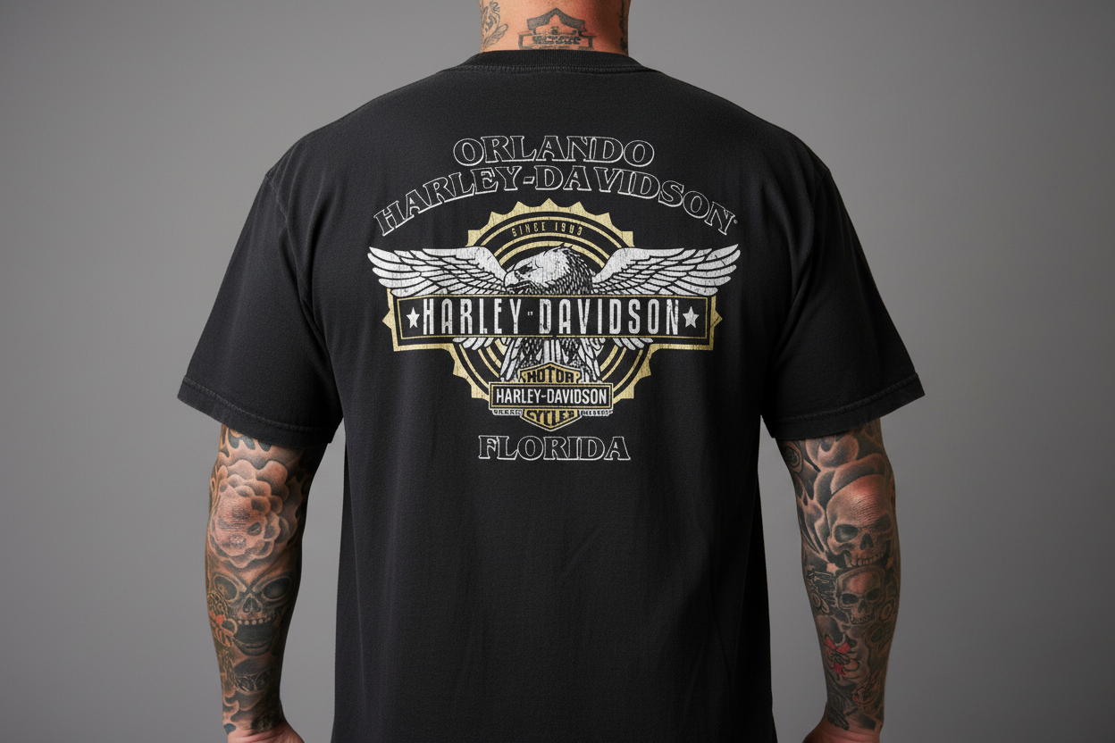 Harley Davidson motorcykel  tshirt    Svart  xl unisex