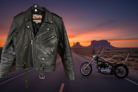 Akasko Leather Jacket – Tidlös Skinnjacka med Attityd bikerjacka vintage strlk 42