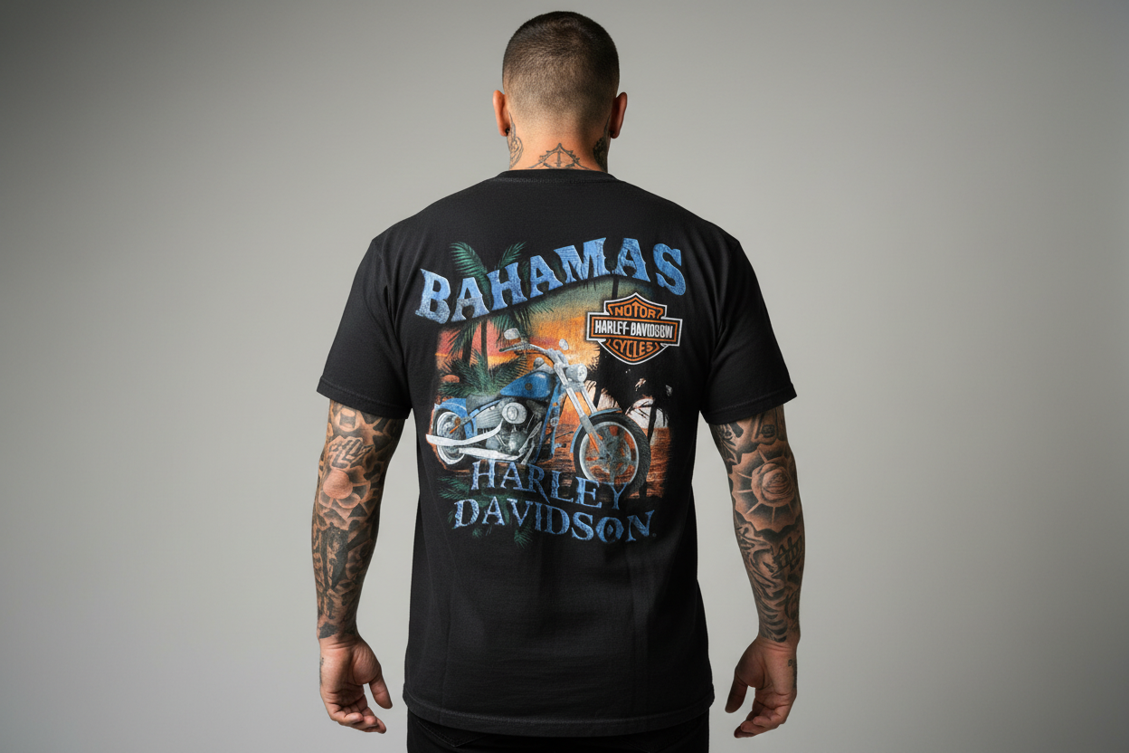 Harley Davidson motorcykel  tshirt    Svart  xl unisex