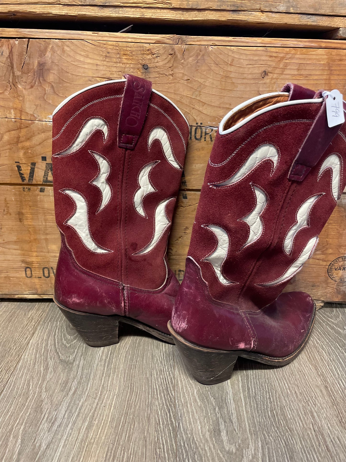 Vintage boots  vinröd sancho western boots