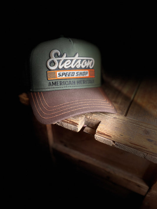 Stetson Trucker Keps speed shop grön brun
