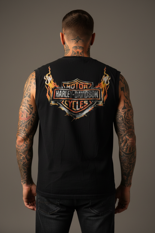 Harley Davidson harley motor Linne  ny med lapp svart unisex Xxl