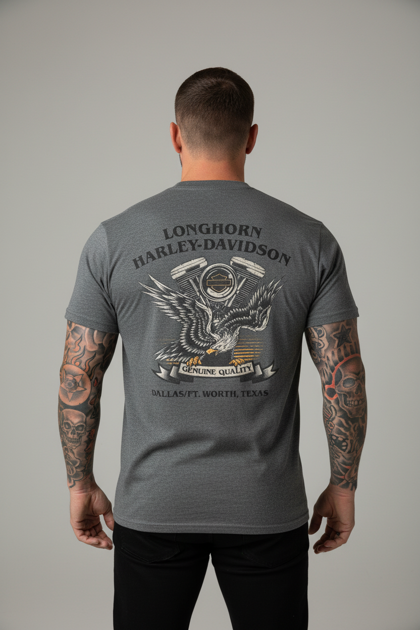 Harley Davidson motorcykel  tshirt     Grå L   unisex