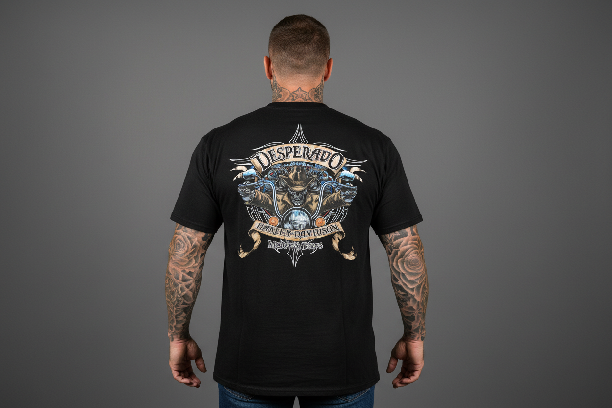 Harley Davidson motorcykel  tshirt    Svart Xxl  unisex