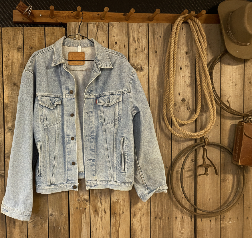 Vintage jeansjacka Levi’s blå medium