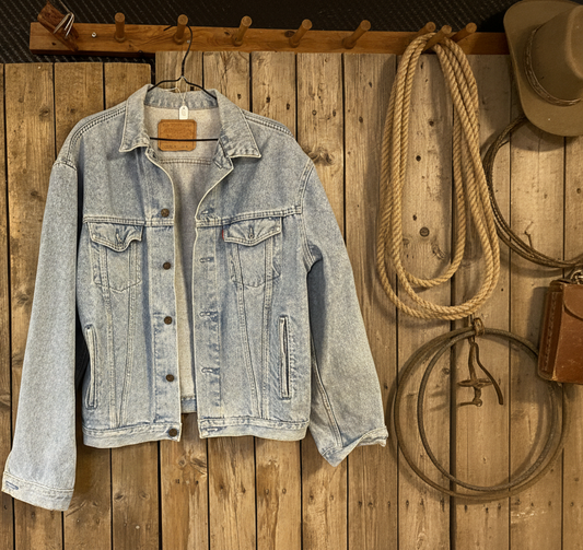 Vintage jeansjacka Levi’s blå medium