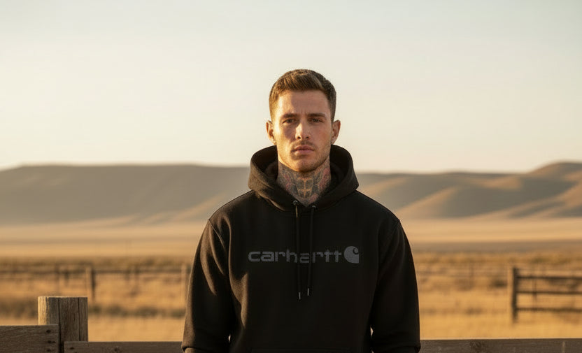 CARHARTT SIGNATURE LOGO HOODED 	Marquette hoodie black