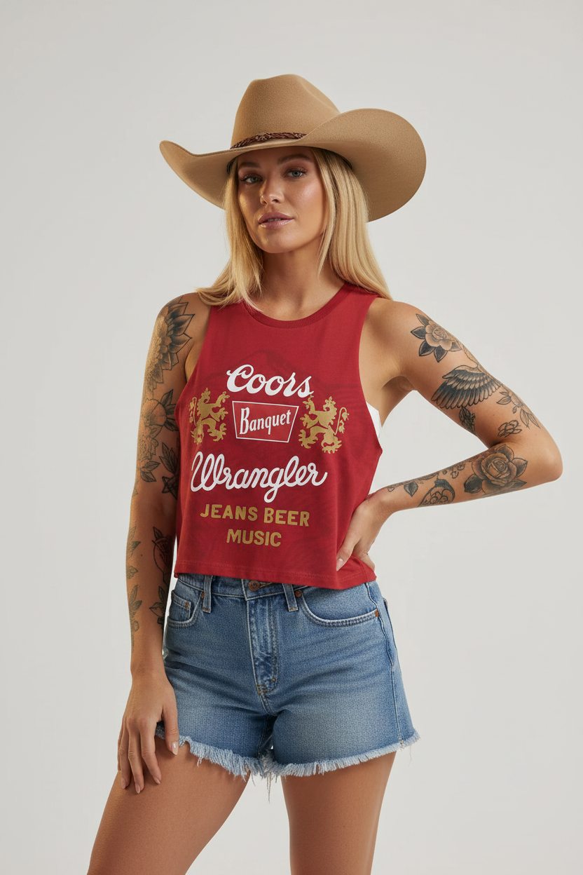 Wrangler cowboy  x coors linne rött   wrangler Limited edition