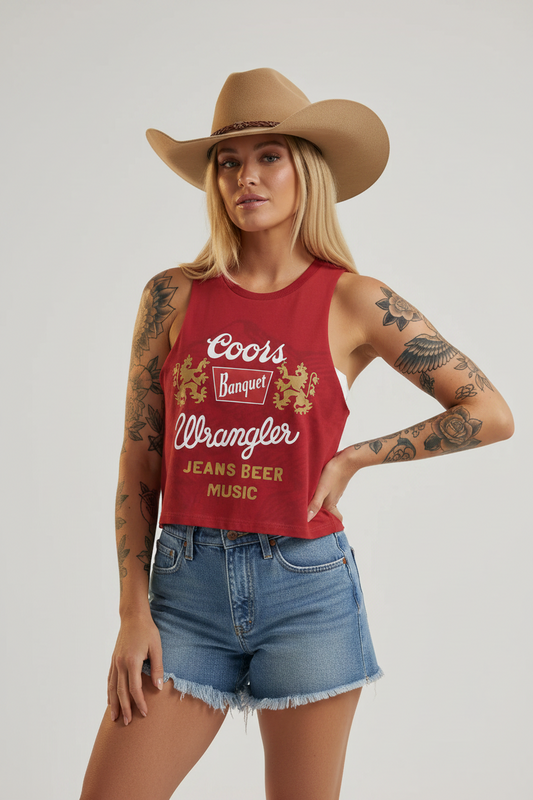 Wrangler cowboy  x coors linne rött   wrangler Limited edition