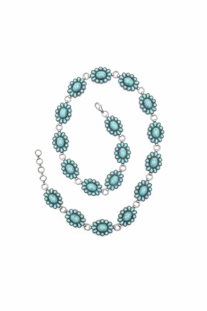 Texas jewelry turkos bälte skärp