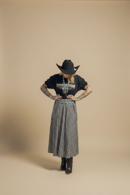 rebell boho western boho kjol rutig