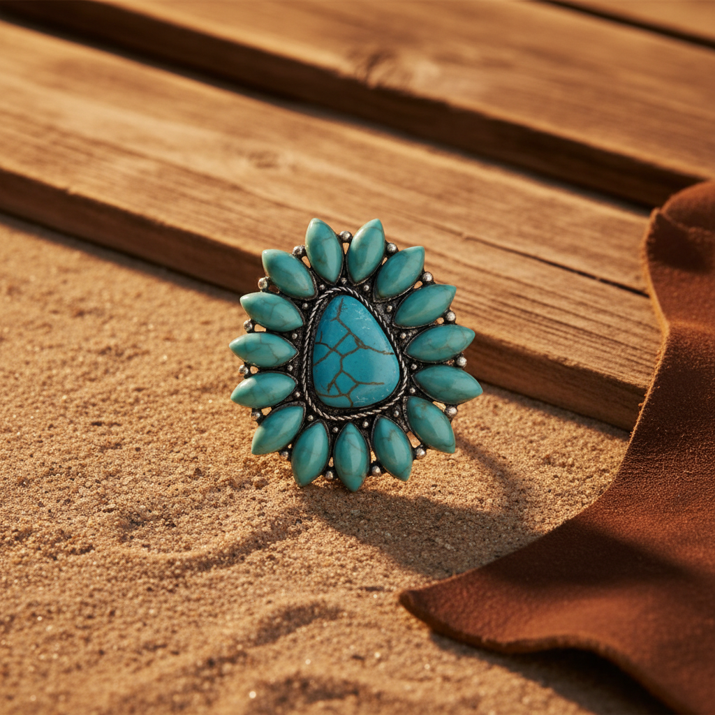 Texas jewelry turkos stor ring stretch