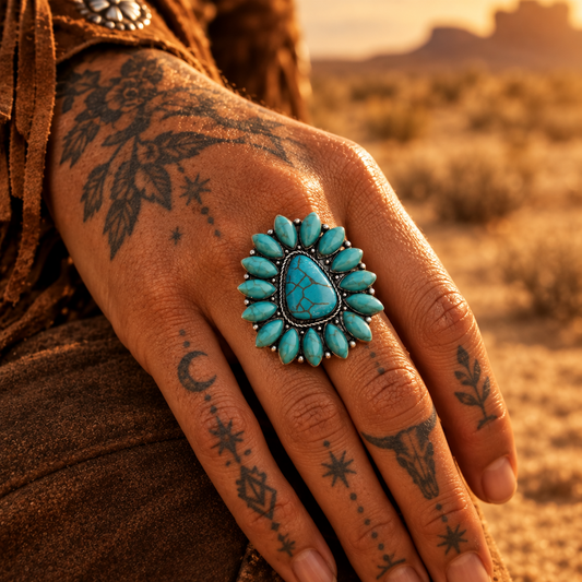 Texas jewelry turkos stor ring stretch