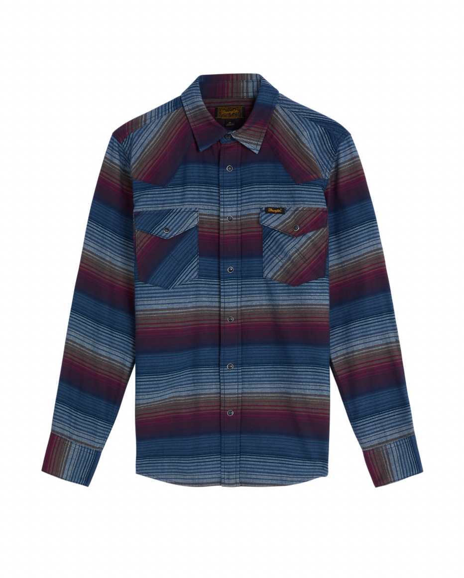 Wrangler skjorta flanell western shirt dark americana