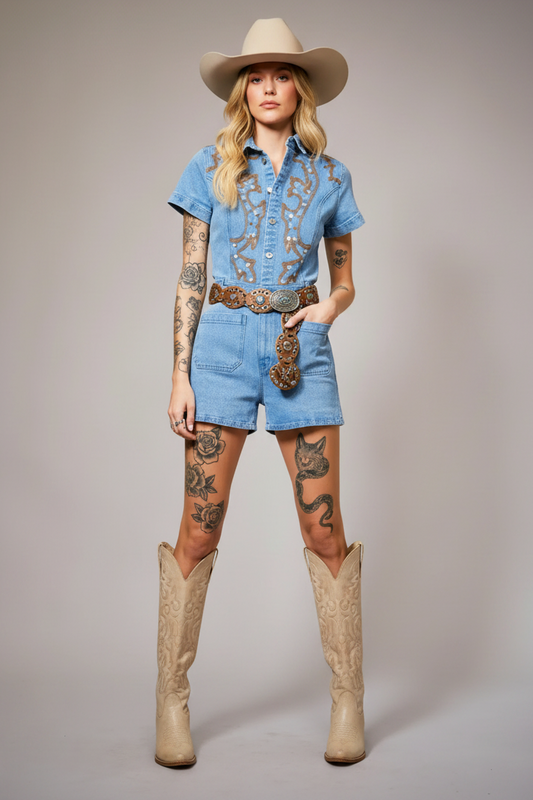 rebell usa wildwest cowgirl jeansdress